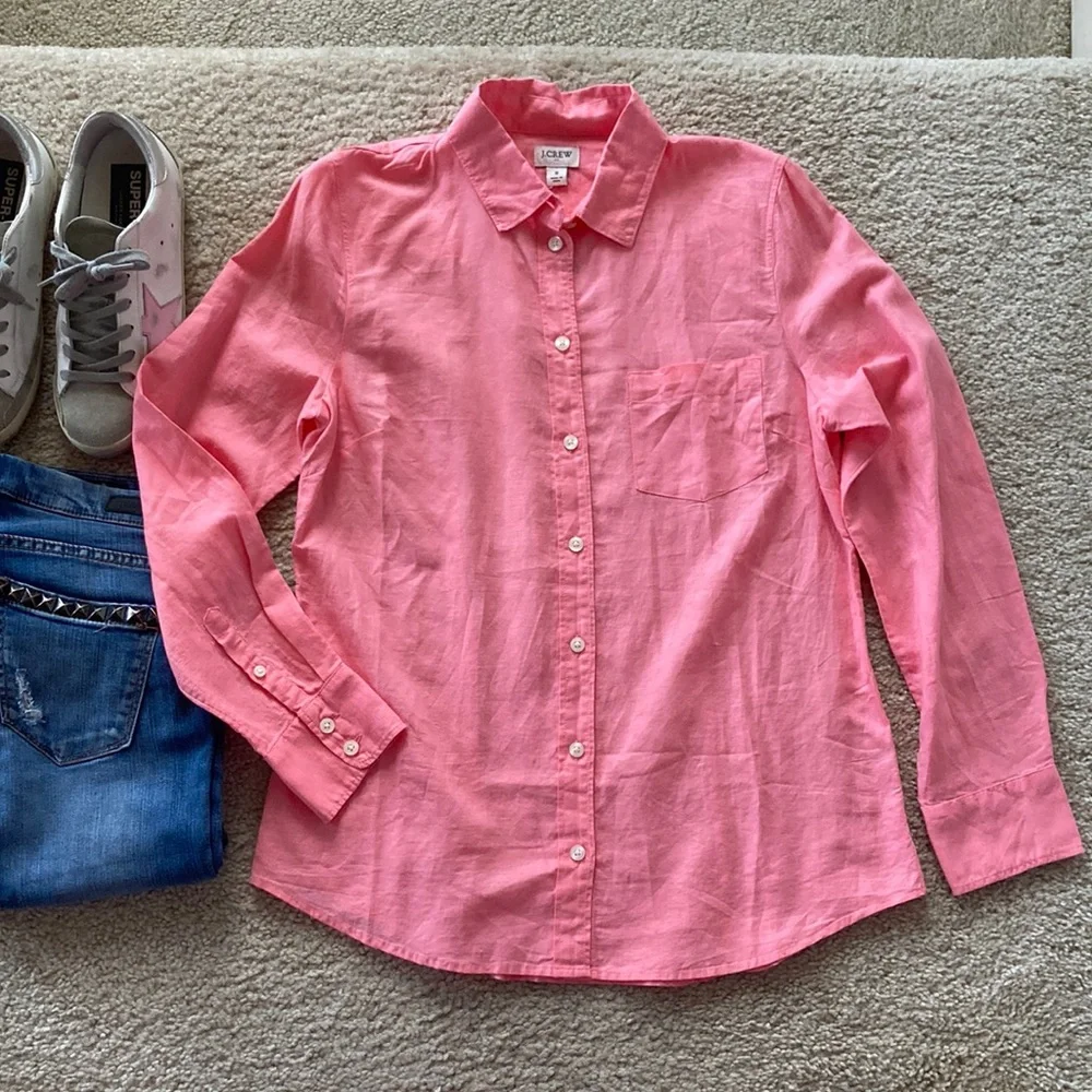 J. Crew Pink Button Down Shirt - Picture 1 of 6